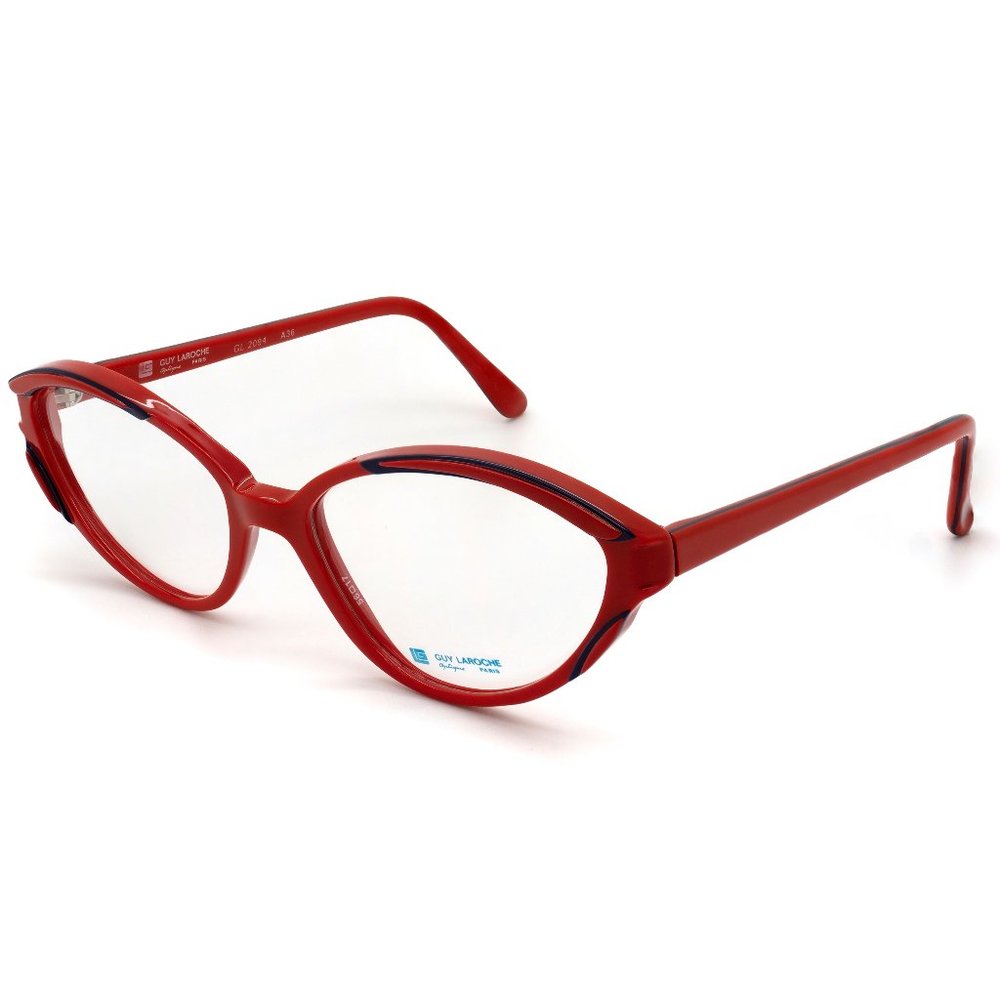 Red cat eye vintage glasses by Guy Laroche, tagged